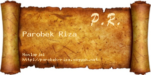 Parobek Riza névjegykártya